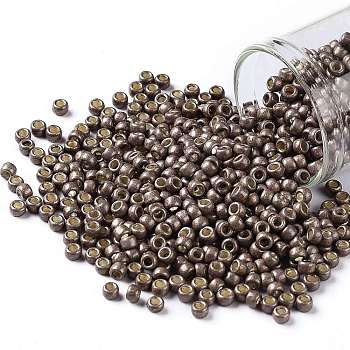 TOHO Round Seed Beads, Japanese Seed Beads, (PF556F) PermaFinish Mauve Metallic Matte, 8/0, 3mm, Hole: 1mm, about 1110pcs/50g