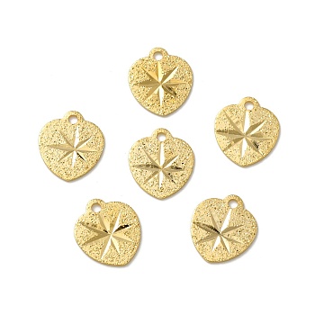 Textured Brass Charms, Cadmium Free & Lead Free, Heart Charm, Real 24K Gold Plated, 10x8.5x0.4mm, Hole: 1.2mm