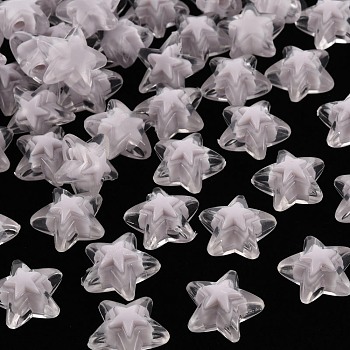 Transparent Acrylic Beads, Bead in Bead, Star, WhiteSmoke, 15.5x16x9.5mm, Hole: 3mm, about 569pcs/500g