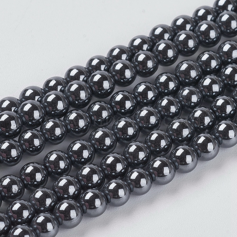 50  Magnetic Hematite Medium Green Round Beads 8mm Pearl Style 