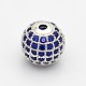 CZ Brass Micro Pave Grade AAA Blue Color Cubic Zirconia Round Beads(KK-O065-8mm-03P-NR)-1