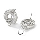 Twist Donut Brass Micro Pave Cubic Zirconia Stud Earrings Finding(KK-E083-02P)-2