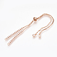 Adjustable Brass Micro Pave Cubic Zirconia Chain Bracelet Making(ZIRC-T004-39RG)-2