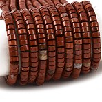 Natural Red Jasper Beads Strands, Disc, Heishi Beads, 6~6.5x3~3.5mm, Hole: 0.8~1.2mm, about 115~117pcs/strand, 14.96~15.16''(38~38.5cm)(G-M420-A05-01)
