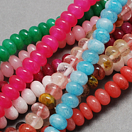 Natural Jade Bead Strands, Dyed, Rondelle, Mixed Color, 8x5mm, Hole: 1mm, 14.9 inch(G-R169-8x5mm-M)