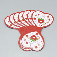 Cardboard Necklace & Bracelet Display Cards, Strawberry, Red, 9.6x4.7cm(CDIS-R034-29)