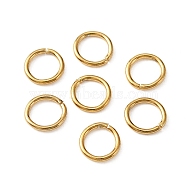 Stainless Steel Open Jump Rings, Round Ring, Real 18K Gold Plated, 6x0.8mm, 20 Gauge, Inner Diameter: 4.4mm(STAS-WH0044-02A-G)