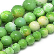 Synthetic Ocean White Jade Beads Strands, Dyed, Round, Lime Green, 6~7mm, Hole: 1mm, about 65pcs/strand, 16.3 inch(G-S254-6mm-C03)