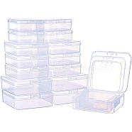Plastic Bead Storage Containers, Rectangle, Clear, 54~74x53~73x20~25mm, 27pcs/set(CON-BC0003-01)