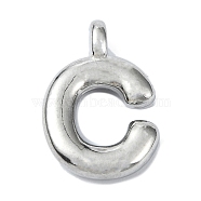 Anti-Tarnish 304 Stainless Steel Pendants, Letter Charm, Letter C, 19x13x4mm, Hole: 1.6mm(STAS-U033-02P-C)