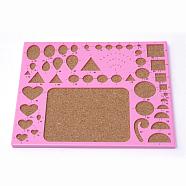 DIY Paper Quilling Tool, Plastic Quilling Work Board with Sponge, Pink, 215x180x8mm(DIY-R067-18)