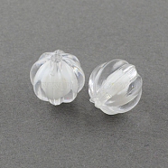 Transparent Acrylic Beads, Bead in Bead, Round, Pumpkin, Clear, 12mm, Hole: 2mm, about 630pcs/500g(TACR-S089-12mm-01)