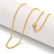 Brass Wheat Chain Necklaces for Women, Real 18K Gold Plated, 17.80 inch(452mm)(AJEW-G057-01G)