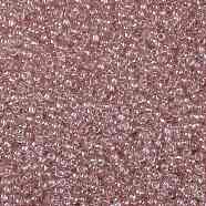TOHO Round Seed Beads, Japanese Seed Beads, (290) Transparent Luster Rose, 8/0, 3mm, Hole: 1mm, about 10000pcs/pound(SEED-TR08-0290)