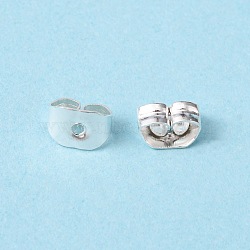 Iron Friction Ear Nuts, Silver, 5x3.5mm, Hole: 0.7~0.9mm(X-IFIN-E012-S)