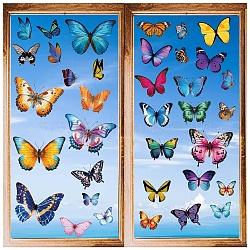 8 Sheets 8 Styles PVC Waterproof Wall Stickers, Self-Adhesive Decals, for Window or Stairway Home Decoration, Butterfly, 200x145mm, 1 sheet/style(DIY-WH0345-194)