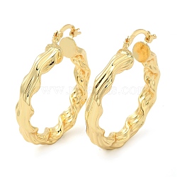 Rack Plating Brass Hoop Earrings, Long-Lasting Plated, Cadmium Free & Lead Free, Real 18K Gold Plated, 39.5x34x6.5mm(EJEW-Q773-04G)