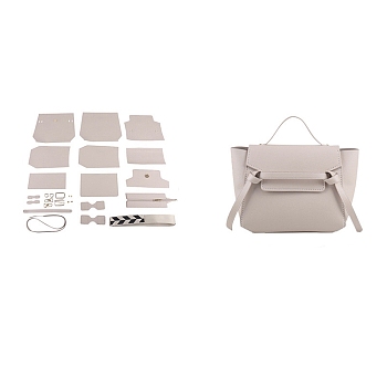 DIY Imitation Leather Crossbody Lady Bag Making Kits, Handmade Shoulder Bags Sets for Beginners, Floral White, Finish Product: 21x30x13cm