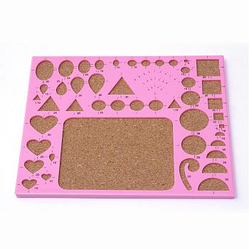 DIY Paper Quilling Tool, Plastic Quilling Work Board with Sponge, Pink, 215x180x8mm