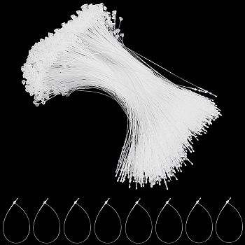 2000Pcs Plastic Price Tag Chains, Fastener Hang Tag Snap Lock Pins, Clear, 180.5x3.5x4.5mm