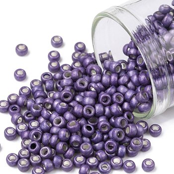 TOHO Round Seed Beads, Japanese Seed Beads, Frosted, (567F) Purple Galvanized Matte, 8/0, 3mm, Hole: 1mm, about 220pcs/10g