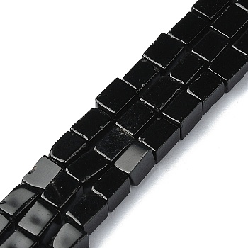 Natural Black Onyx(Dyed & Heated) Beads Strands, Cuboid, 6x4x4mm, Hole: 1mm, about 65pcs/strand, 15.94 inch(40.5cm)