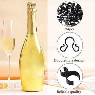 gorgecraft 24pcs 4 styles porte-bouteille de champagne en plastique unique(AJEW-GF0002-01)-3