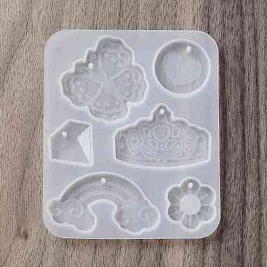 Moule en silicone pour pendentif arc-en-ciel/papillon/couronne(DIY-K073-09D)-3