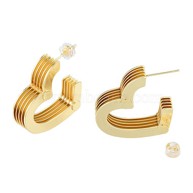 Brass Multi-Layer Heart Stud Earrings(EJEW-N011-89)-4