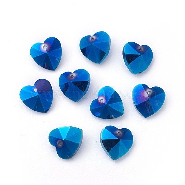 RoyalBlue Heart Glass Pendants