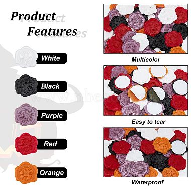 CRASPIRE 50Pcs 5 Colors Adhesive Wax Seal Stickers(DIY-CP0008-29A)-4