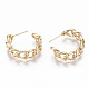 Semicircular Brass Half Hoop Earrings(X-KK-T062-38G-NF)-3
