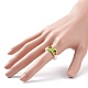 Glass Seed Braided Bead Frog Shape Finger Ring for Women(RJEW-TA00052)-3