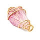 2Pcs Electroplated Natural Quartz Crystal Dyed Copper Wire Wrapped Pendants(PALLOY-JF03170-01)-5