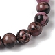 8mm Round Natural Rhodonite Braided Bead Bracelets(BJEW-C067-01B-13)-3