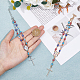 2Pcs 2 Colors Alloy Rhinestone Cross Charm Bracleet with Colorful Resin Evil Eye Beaded Chains(BJEW-DC0001-07)-3