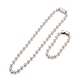 304 Stainless Steel Ball Chain Necklace & Bracelet Set(STAS-D181-02P-01B)-1