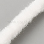 Artificial Wool Strips Garment Decotations, White, 30mm(DIY-WH20081-067C)
