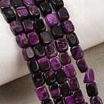 Natural Dyed White Jade(Imitation Charoite) Beads Strands, Cuboid, Purple, 6x4~4.5x4.5~5mm, Hole: 0.7mm, about 63pcs/strand, 15.08''(38.3cm)(GG-CBA0743-D02-01)