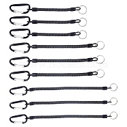 Fishing Lanyards, with  Buckles, Boating Fishing Ropes, Secure Pliers Lip Grips Tackle Fish Tools, Black, 175x7mm, 12pcs/set(FIND-FH0001-08)