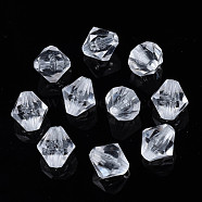 Transparent Acrylic Beads, Faceted, Bicone, Clear, 9.5x10mm, Hole: 1.6mm, about 1550pcs/500g(TACR-S158-B01)