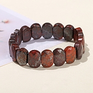 Natural Brecciated Jasper Oval Bead Stretch Bracelets for Men Women, Inner Diameter: 2-3/8 inch(6cm)(PW-WG50701-07)