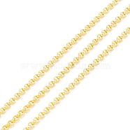 Brass Rolo Chains, Long-Lasting Plated, with Spool, Cadmium Free & Lead Free, Soldered, Real 18K Gold Plated, 1.5x0.5mm, about 32.8 Feet(10m)/roll(CHC-D030-06G-RS)