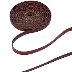 Flat Leather Jewelry Cord, Jewelry DIY Making Material, Coconut Brown, 10x1.4mm, about 5.47 Yards(5m)/Roll(WL-GF0001-06A-02)