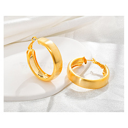 Brass Ring Hoop Earrings for Women, Real 22K Gold Plated, 44x10mm(EJEW-A121-17B-G)