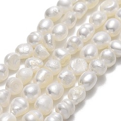 Natural Cultured Freshwater Pearl Beads Strands, Two Sides Polished, Linen, 4.5~6x4.5~5x3.5mm, Hole: 0.6mm, about 67~70pcs/strand, 13.78''(35~36cm)(PEAR-A005-14-01)