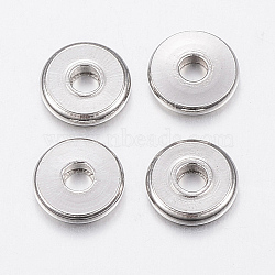 Tarnish Resistant 304 Stainless Steel Beads, Flat Round, Stainless Steel Color, 6x1mm, Hole: 2mm(A-STAS-H426-01-6MM)