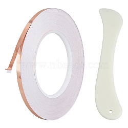 DICOSMETIC Copper Foil Tapes with Adhesive Back, with Conductive Adhesive Single-guided Copper Tapes, Shielding Tapes, Heat-resistant, with 1Pc ABS Plastic Letter Opener Knife Tools, PeachPuff, 6x0.1mm, about 54.68 Yards(50m)/Roll(TOOL-DC0001-10B)