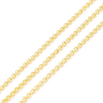 Brass Rolo Chains, Long-Lasting Plated, with Spool, Cadmium Free & Lead Free, Soldered, Real 18K Gold Plated, 1.5x0.5mm, about 32.8 Feet(10m)/roll