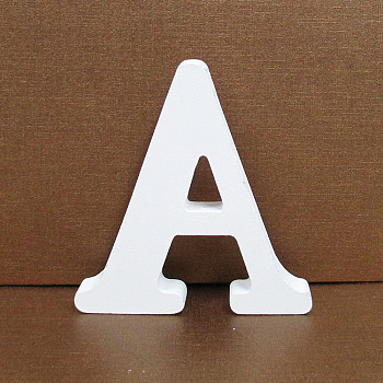 Letter Wooden Ornaments, for Home Wedding Decoration Shooting Props, Letter.A, 100x100x15mm